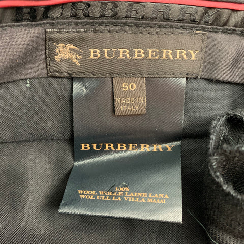 BURBERRY PRORSUM Size 32 Black Wool Tuxedo Dress Pants