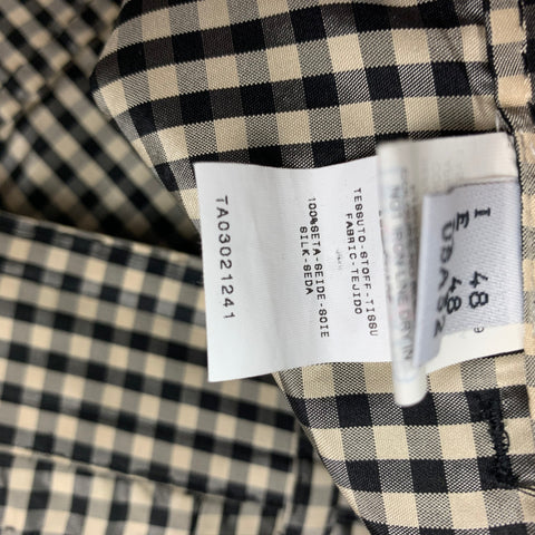 JEAN PAUL GAULTIER Size 32 Black White Gingham Silk Flat Front Casual Pants