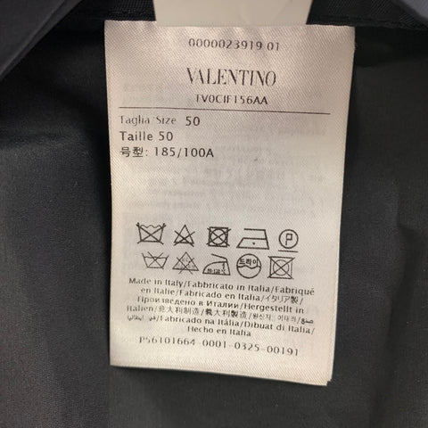VALENTINO Size 40 Navy Dragons Garden Polyamide Zip Up Bomber Jacket