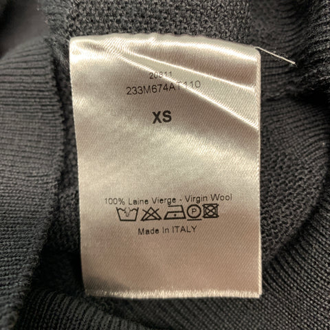 DIOR HOMME Size XS Black Knit Virgin Wool V-Neck Pullover