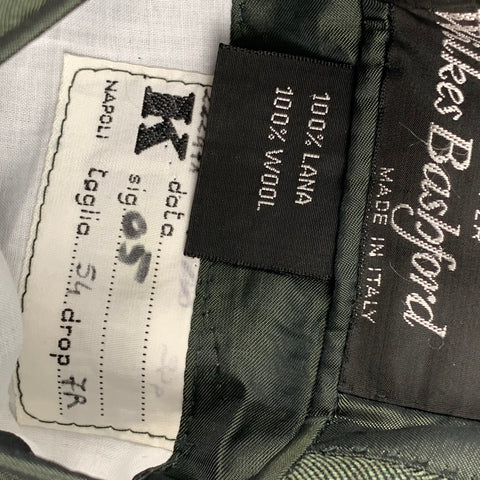 KITON Size 44 Green Herringbone Wool Notch Lapel Sport Coat
