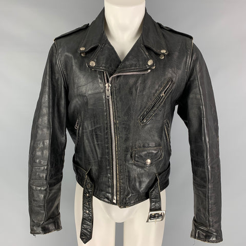 SCHOTT Perfecto Talla 40 Chaqueta de moto de cuero desgastado negro