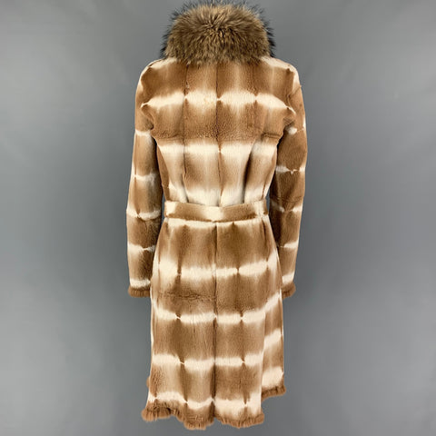 Vintage NIGEL PRESTON Size S Tan Cream Belted Coat