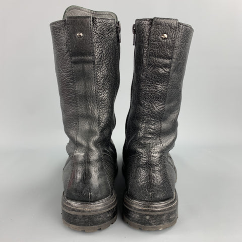 MOMA Size 9 Black Leather Lace Up Ankle Boots