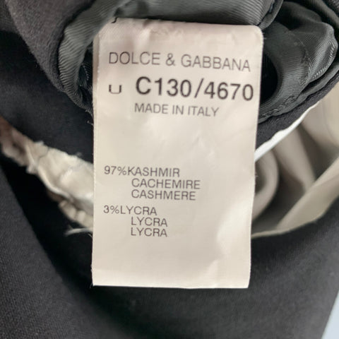 DOLCE & GABBANA Chest Size 40 Black Cashmere Blend Jacket