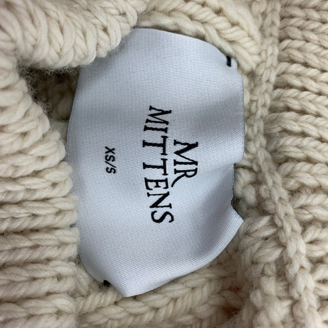 MR.MITTENS Size XS Cream Wool Cable Elastic Waistband Shorts