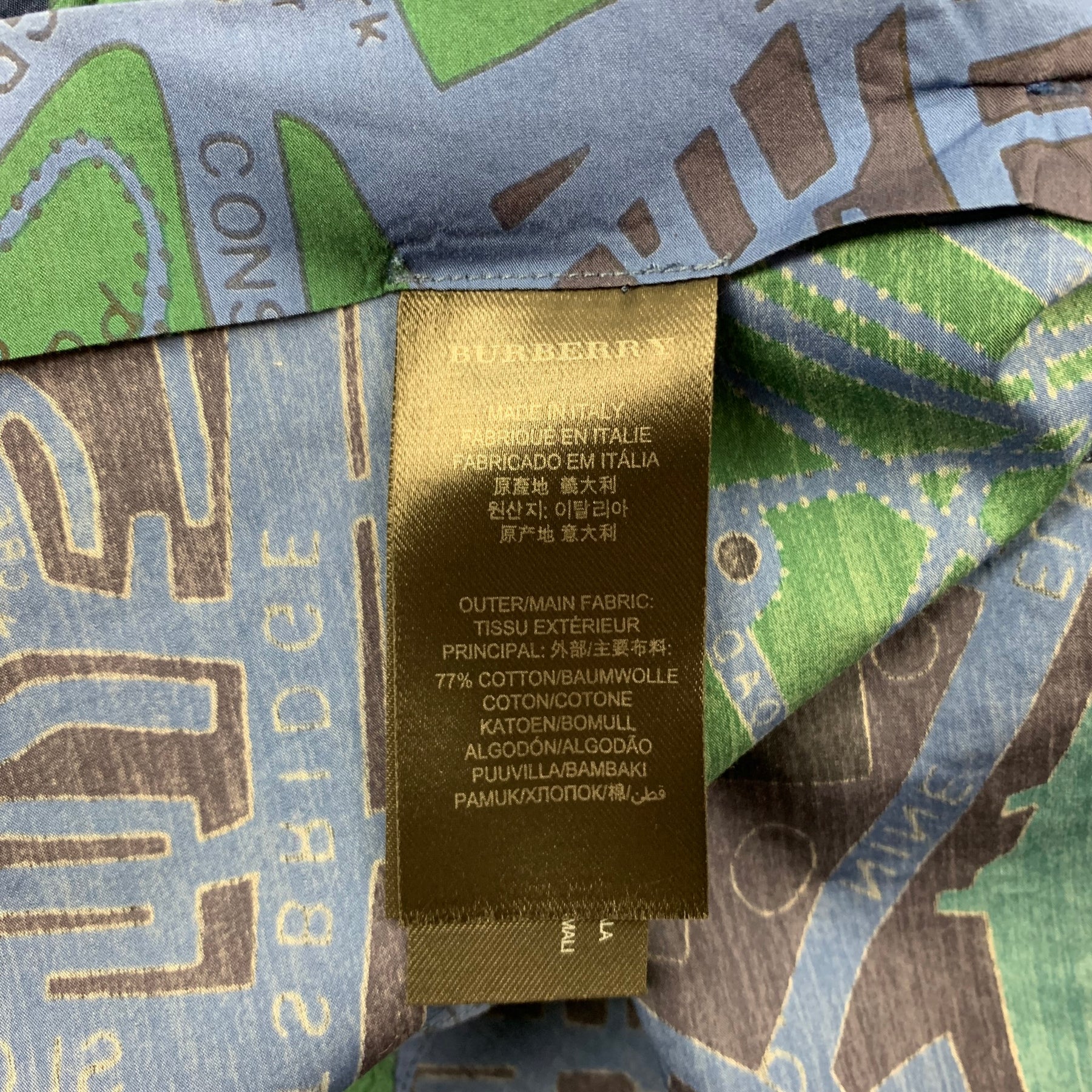 トップス BURBERRY PRORSUM SIZE S BURBERRY PRORSUM Size L Navy Blue Cotton Silk London Map
