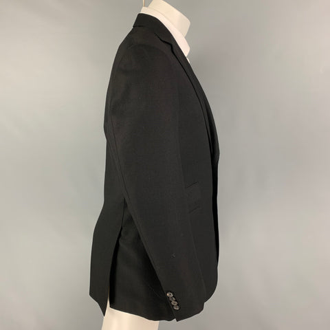 PAL ZILERI Size 40 Black Textured Wool Sport Coat