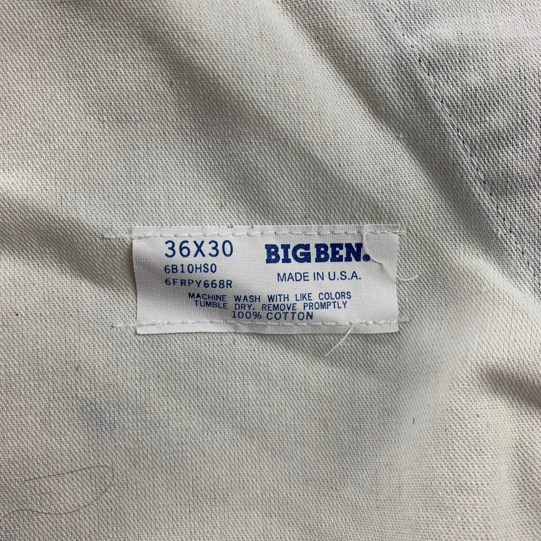 BIG BEN Size 36 Navy & White Hickory Stripe Cotton Baseball Overalls