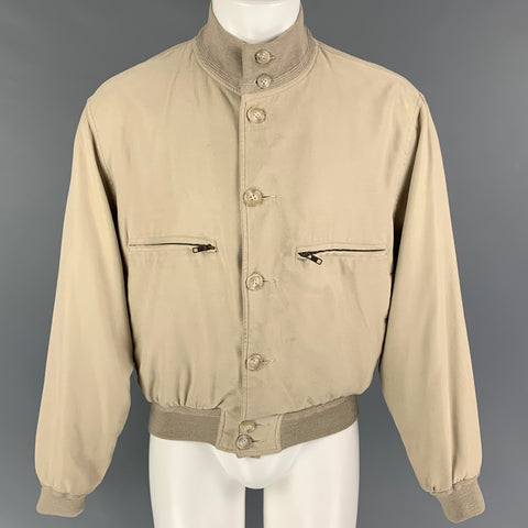 GIORGIO ARMANI Size 38 Beige Polyester Nylon Bomber Jacket