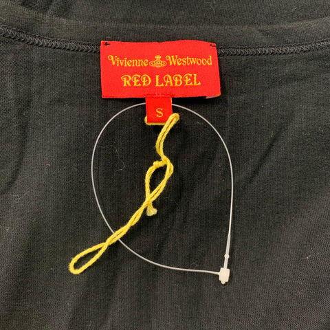 VIVIENNE WESTWOOD RED LABEL Size S Black Embroidered Logo Cotton T-Shirt