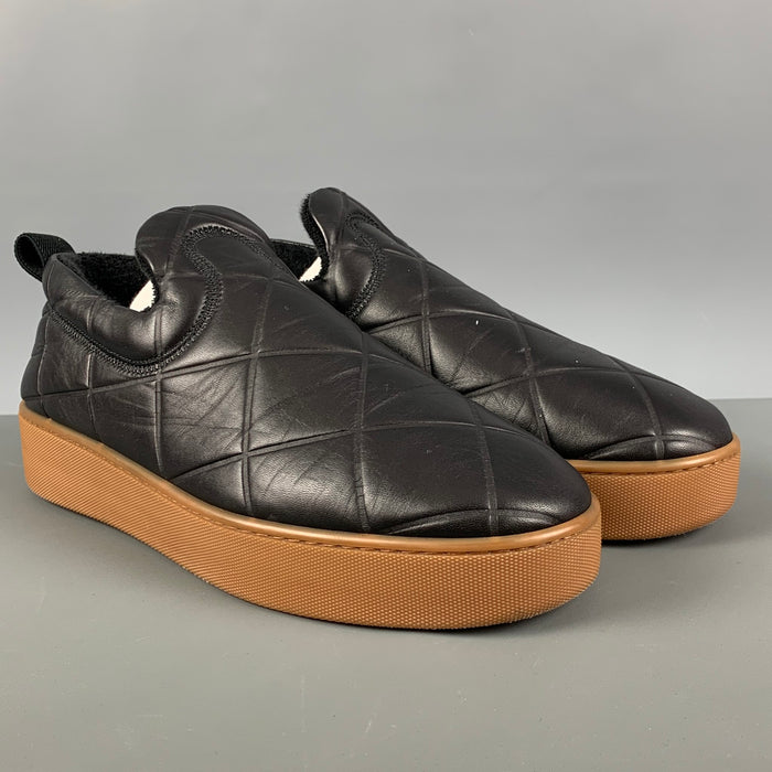 BOTTEGA VENETA The QUILT Size 9.5 Black Quilted Leather Slide Loafers
