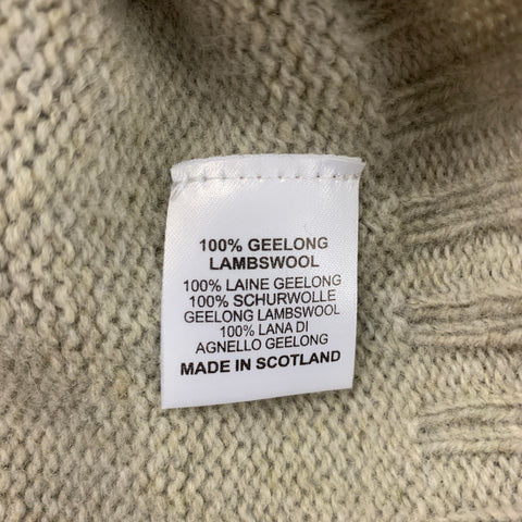 HARLEY Size L Oatmeal Knitted Wool Turtleneck Sweater