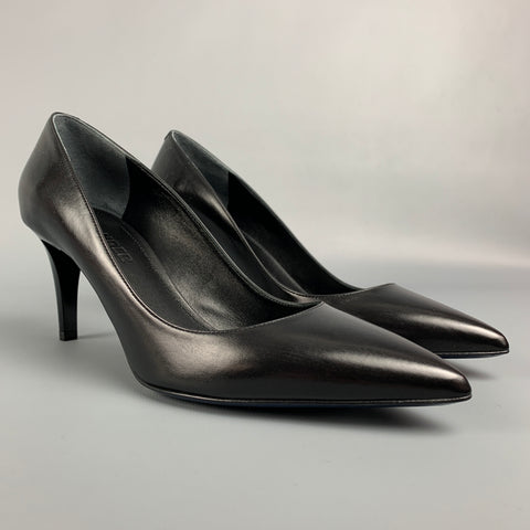 JIL SANDER Size 8 Black Leather Pumps