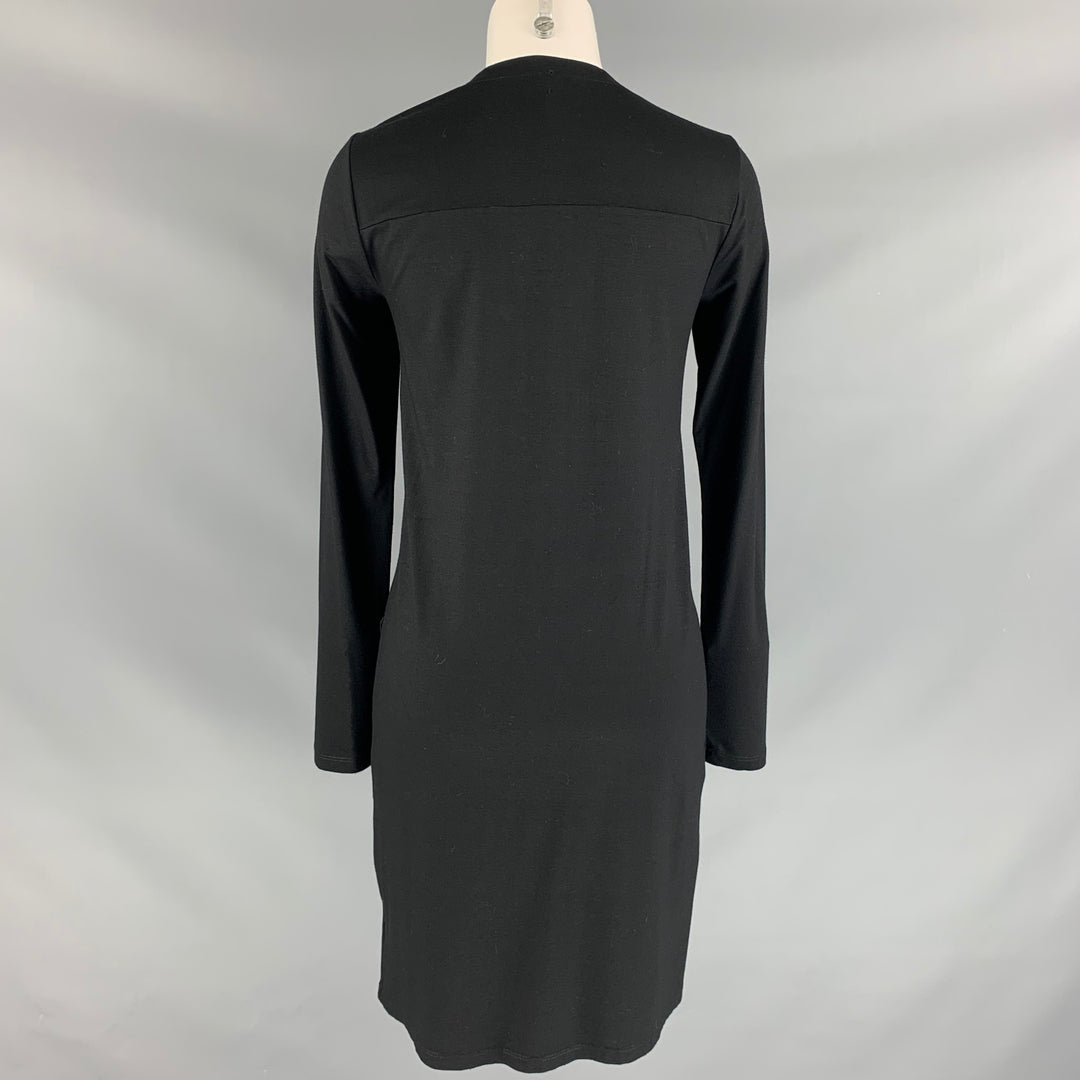 IAN R.N. Size XS Black Viscose & Elastine Solid Cardigan