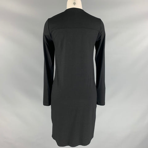 IAN R.N. Size XS Black Viscose & Elastine Solid Cardigan