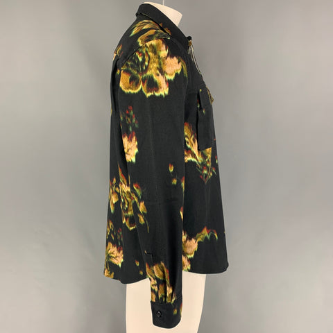 PAUL SMITH Size XL Multi-Color Print Cotton Shirt Jacket