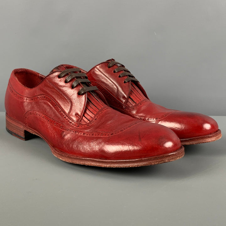 DOLCE & GABBANA Size 11 Red Oxblood Antique Lace Up Shoes