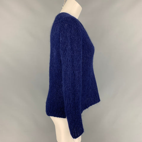 COMME des GARCONS TRICOT Size L Teal Alpaca Blend Textured Sweater