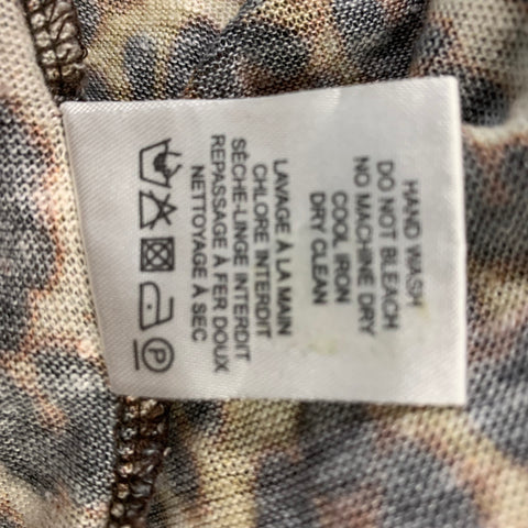 IRO Size S Black & Brown Animal Print Linen Crew-Neck  Tank Top