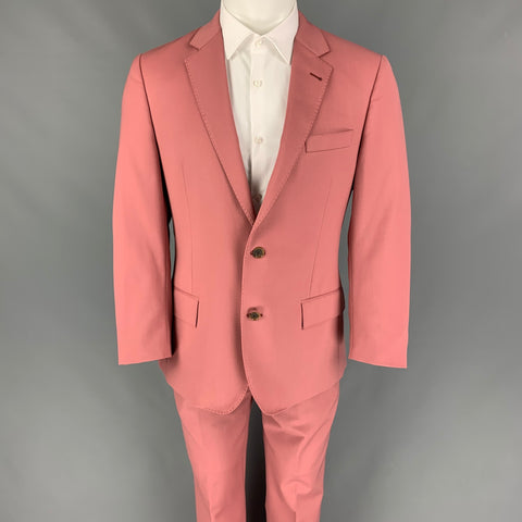 TODD SNYDER Size 40 Rose Wool Notch Lapel Suit
