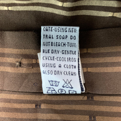 MALO Size XXL Brown Stripe Cotton Button Up Long Sleeve Shirt