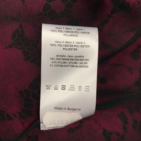 SANDRO Taille M Noir Rose Polyamide Tissus Mélangés Robe Top Sans Manches
