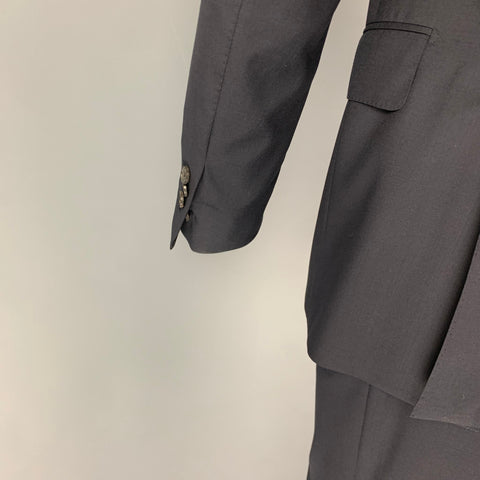 LANVIN Size 38 Navy Lana Wool Notch Lapel Suit