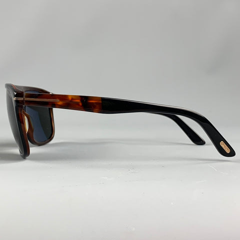 TOM FORD Black & Brown Tortoise Acetate Drop Sunglasses
