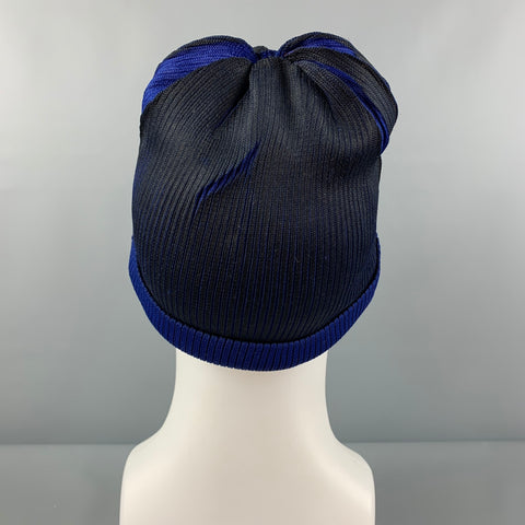 ISSEY MIYAKE Size L Black Blue Polyester Inverse Beanie