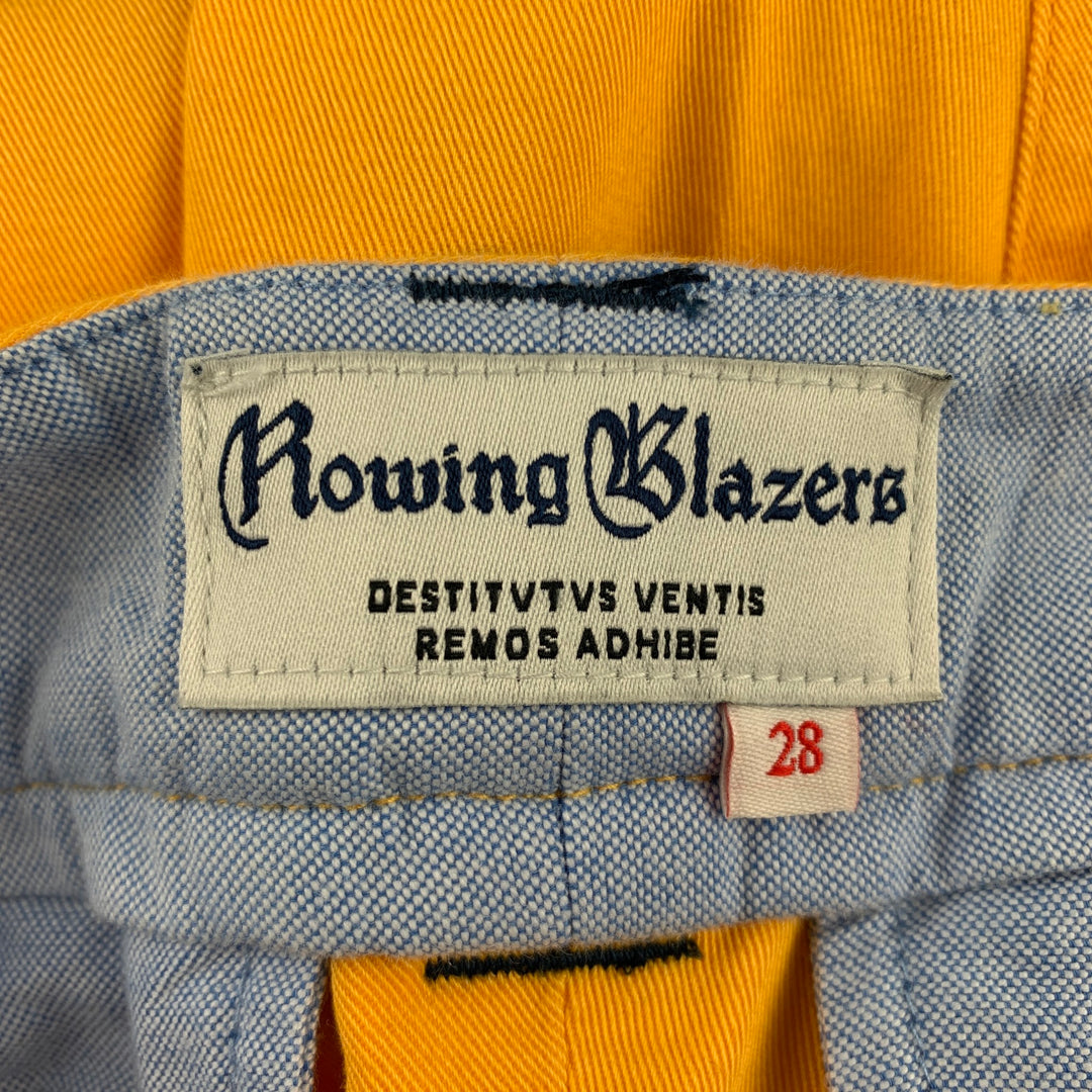 ROWING BLAZERS Size S Yellow Cotton Notch Lapel Casual Suit