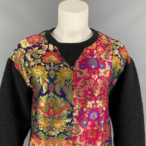PRABAL GURUNG Size XS Multi-Color Patchwork Wool / Cotton Pullover