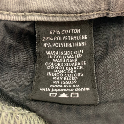 MONFRERE Size 32 Grey Washed Cotton Blend Brando Jeans