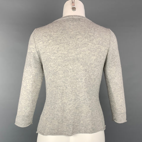 CLAUDIA NICHOLE Size S Grey Heather Knitted Cashmere Cardigan