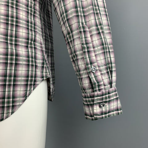 PS by PAUL SMITH Size L Green Window Pane Cotton Long Sleeve Shirt