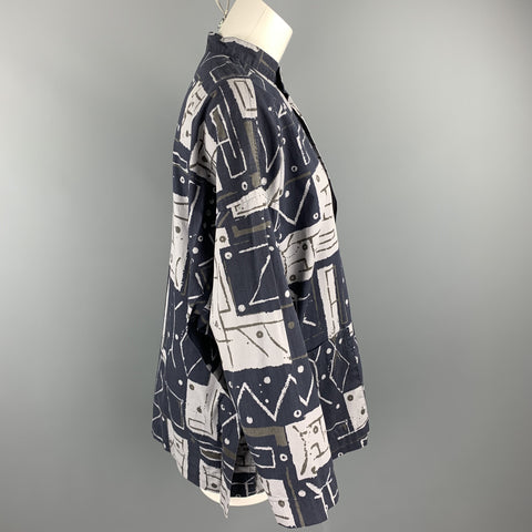 PLANTATION by ISSEY MIYAKE Size S Grey Cotton / Linen Shirt Jacket