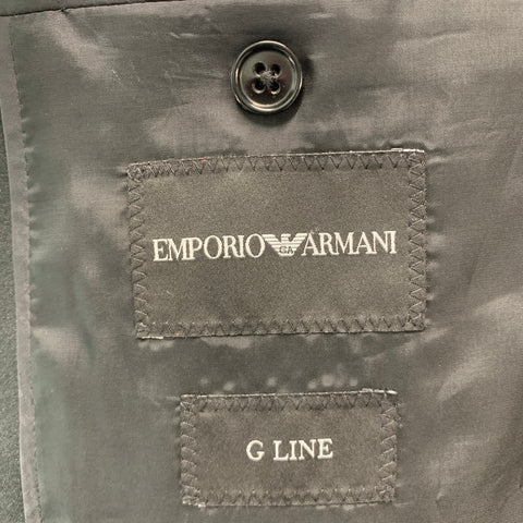 EMPORIO ARMANI Size 46 Black Solid Wool Tuxedo Sport Coat