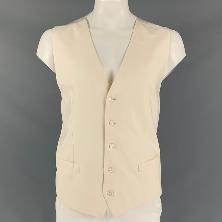 DOLCE & GABBANA Alta Sartoria Size 48 Off White Wool Buttoned Vest