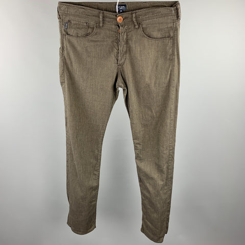 PAUL SMITH JEANS Size 32 Dark Brown Pinstripe Cotton Blend Casual Pants
