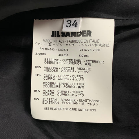 JIL SANDER Size 4 Black Viscose Blend Ruffled Sleeveless Dress