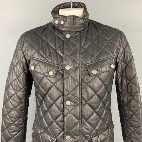 BARBOUR x Steve McQueen Collection Size L Black Quilted Polyester Zip & Snaps Jacket