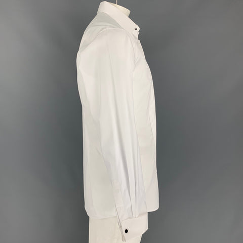 ETON Taille L Chemise de smoking en coton blanc à manches longues