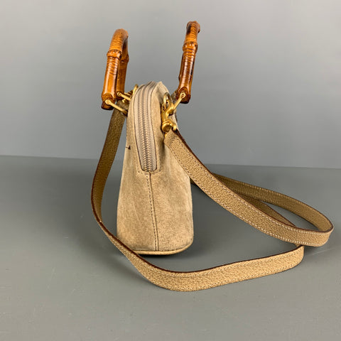 GUCCI Vintage Beige Suede Leather Mini Handbag