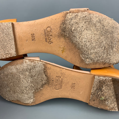 CHLOE Lazise Taille 6.5 Sandales à bride à la cheville en cuir beige