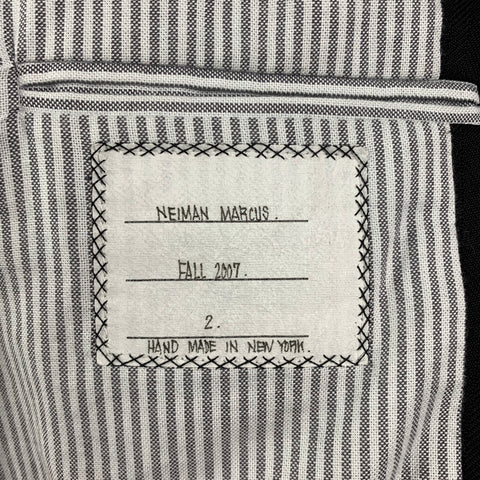 THOM BROWNE for NEIMAN MARCUS Size S Black on Black Herringbone Tuxedo Suit