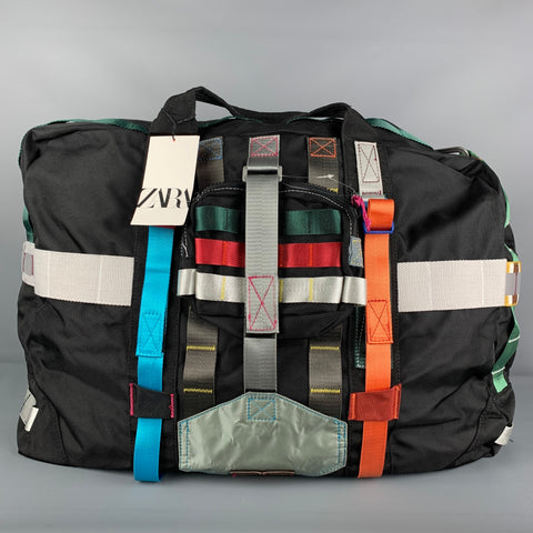 Sac bowling week-end en nylon multicolore noir ZARA