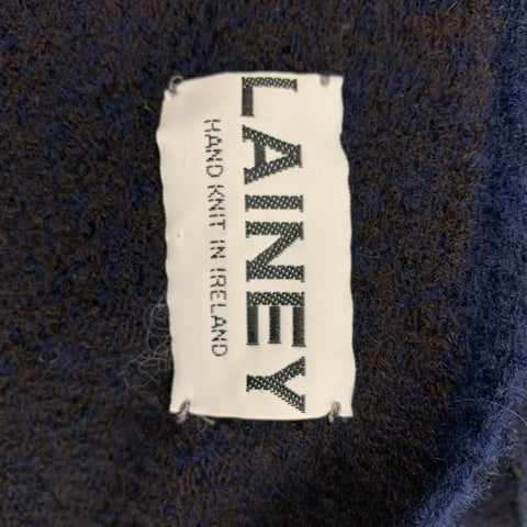 LAINEY Size S Navy & Purple Cashmere Blend Open Front Cardigan