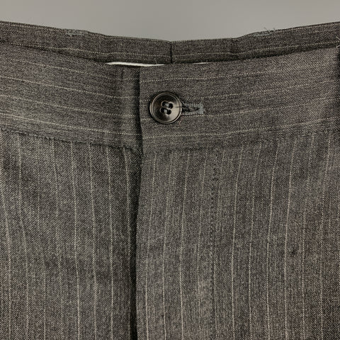 MIU MIU Size 30 Stripe Dark Gray Wool 31 Pleated Dress Pants