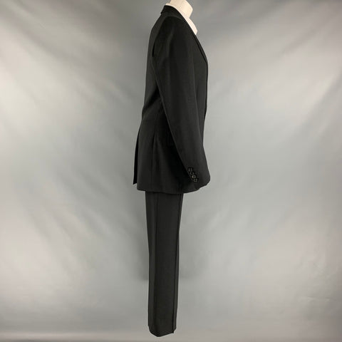 CHRISTIAN DIOR Size 36 Black Silver Shimmery Polyester Blend Suit
