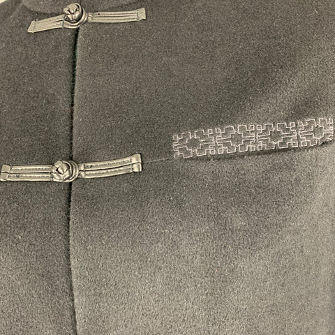 ARTISTIC PALACE Poitrine Taille L Taille L Noir Solide Laine Nehru Col Manteau